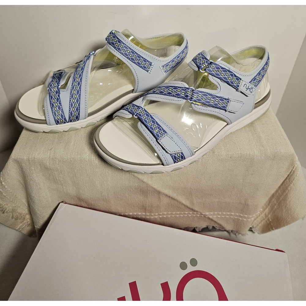Ryka Women's Blue Design Comfort Loop Straps Sandles 8.5W - Picture 3 of 5